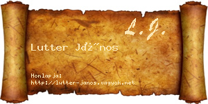Lutter János névjegykártya