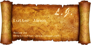 Lutter János névjegykártya