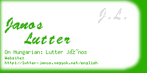 janos lutter business card